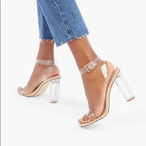 JustFab Hanna Transparent Heeled Sandal